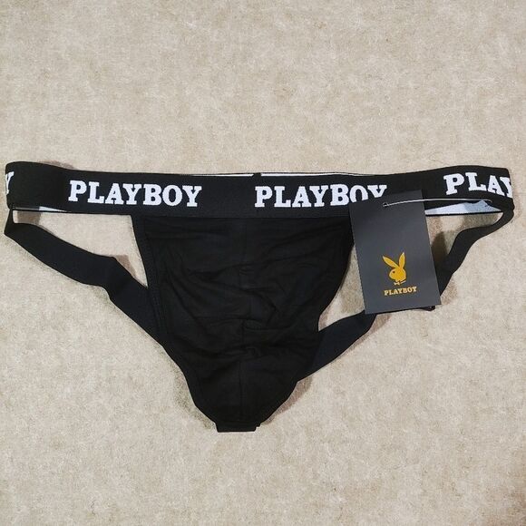 Playboy Men's Gym Black Jockstrap #J - Picture 3 of 4